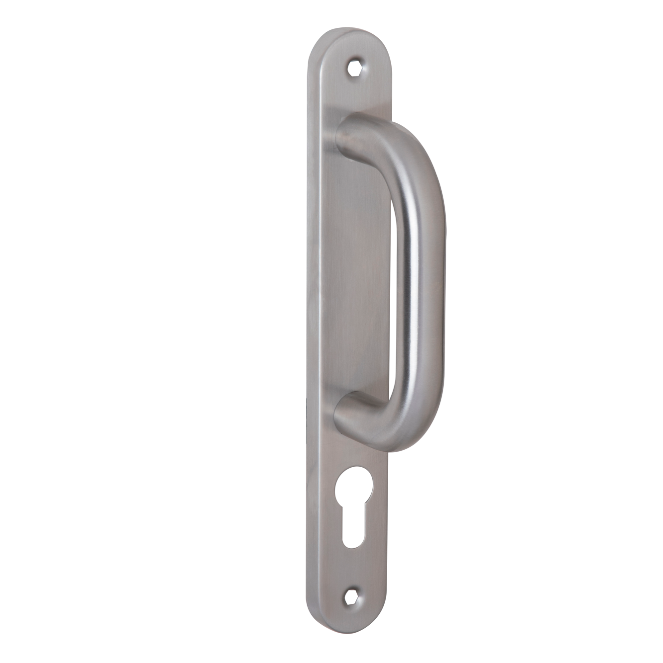 Poignée de tirage modèle 604 avec entrée de clé et plaque étroite en acier inoxydable pour portes d'entrée
