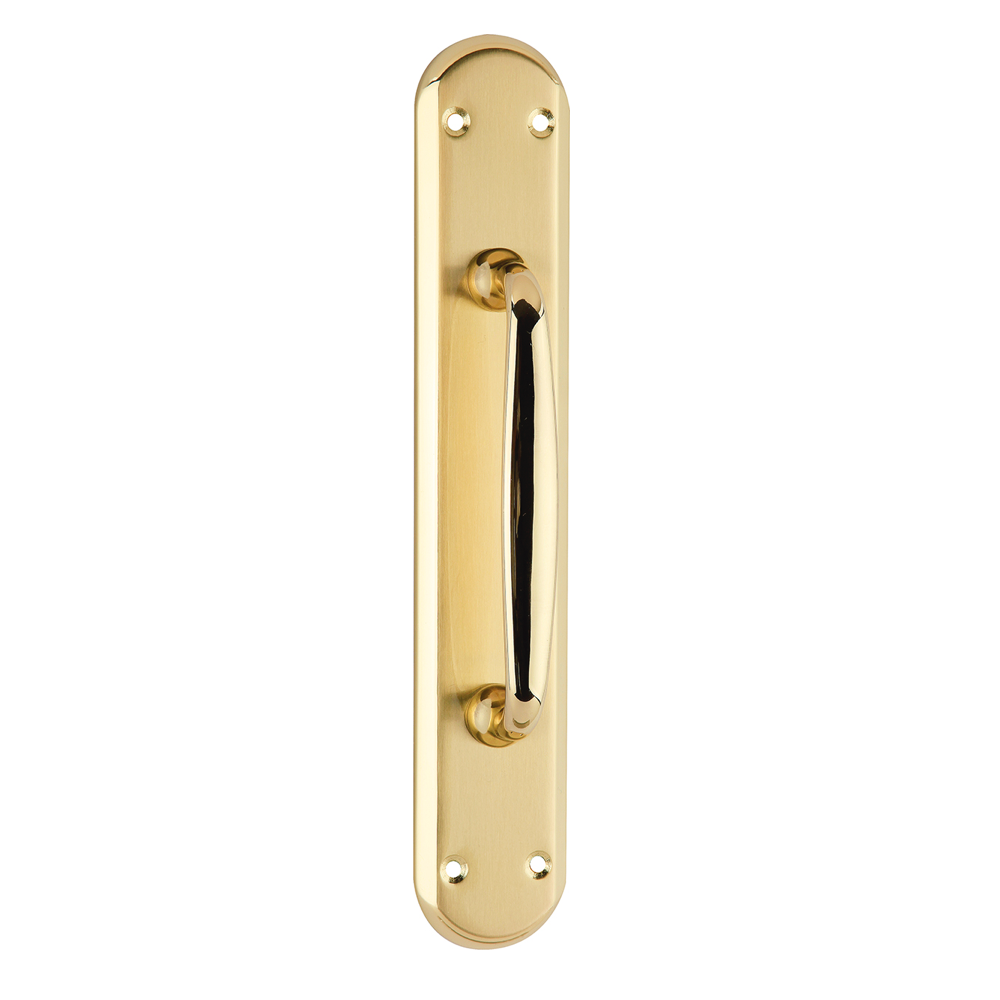 Béquille sur plaque ovale finition or satiné modèle 890 pour portes