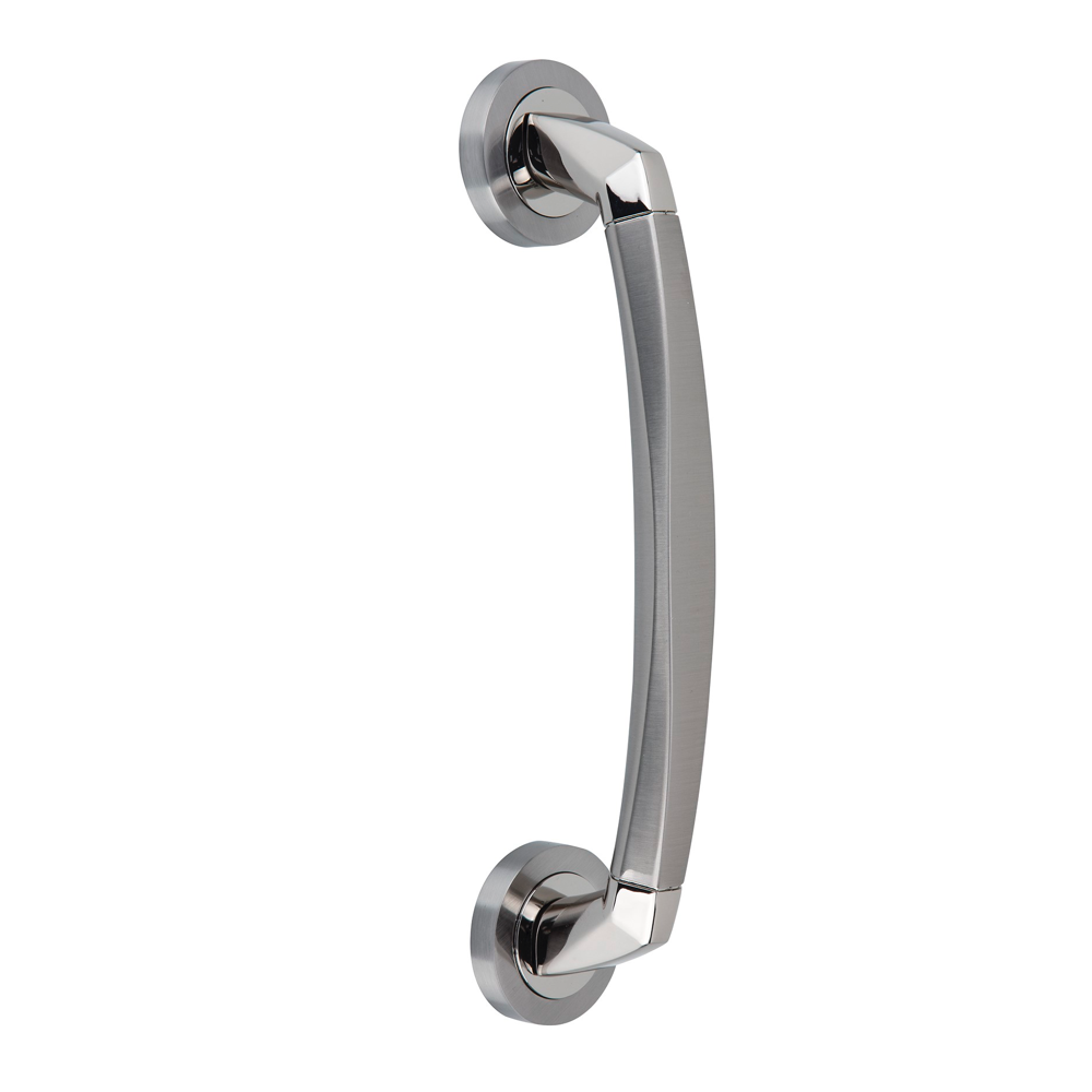 Poignée en zamak finition nickel combinée bicolore avec rosace ronde '324'