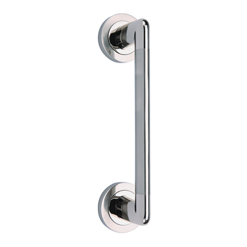 Béquille de porte avec rosace ronde en zamak finition nickel combiné modèle 144