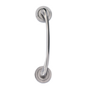 Béquille de porte en aluminium modèle 554 avec rosace ronde finition nickel satiné