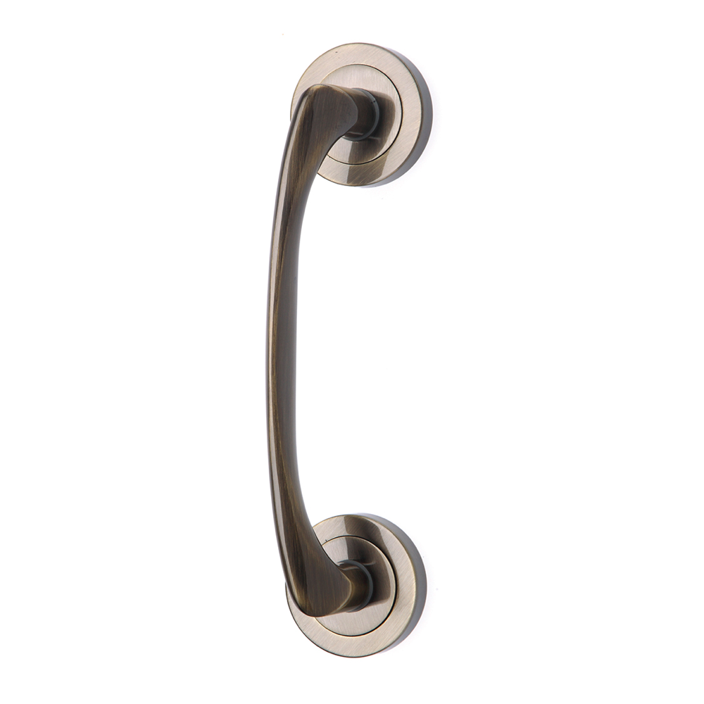 Manillon en aluminium en forme de vague avec finition cuir et rosace ronde modèle 554
