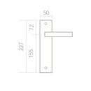Poignée modèle '530' avec plaque rectangulaire noire mat en aluminium pour portes