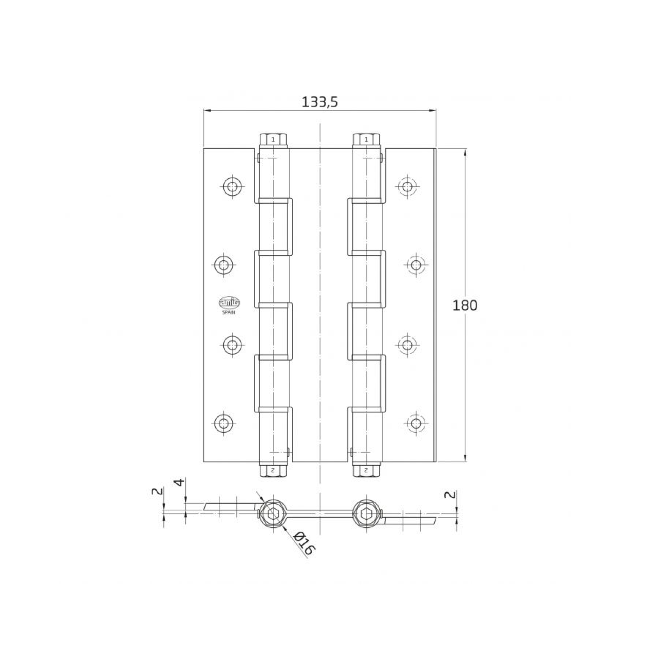Charnière double action à fermeture automatique pour portes battantes