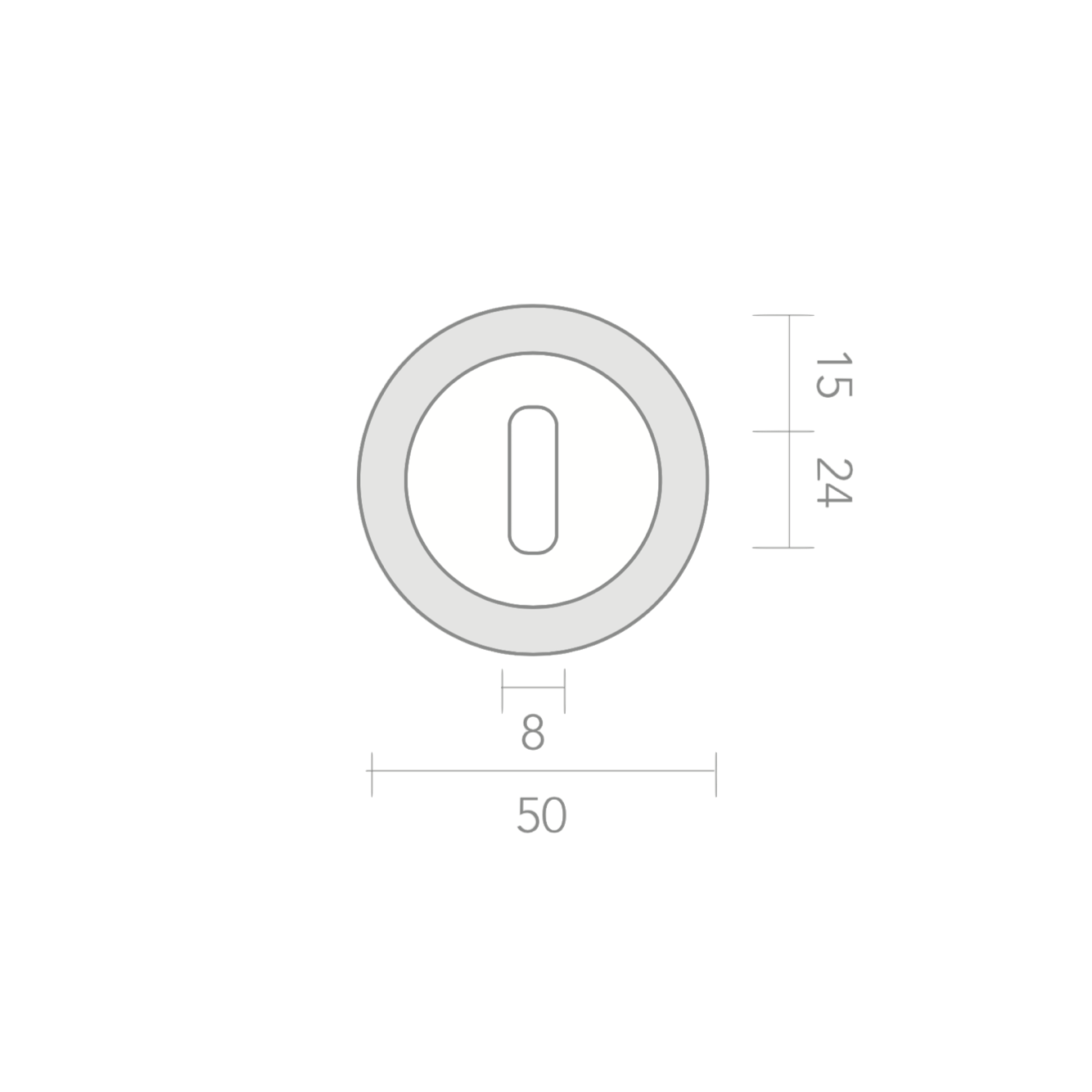 Béquille rosace ronde ovale en finition chrome brillant pour portes
