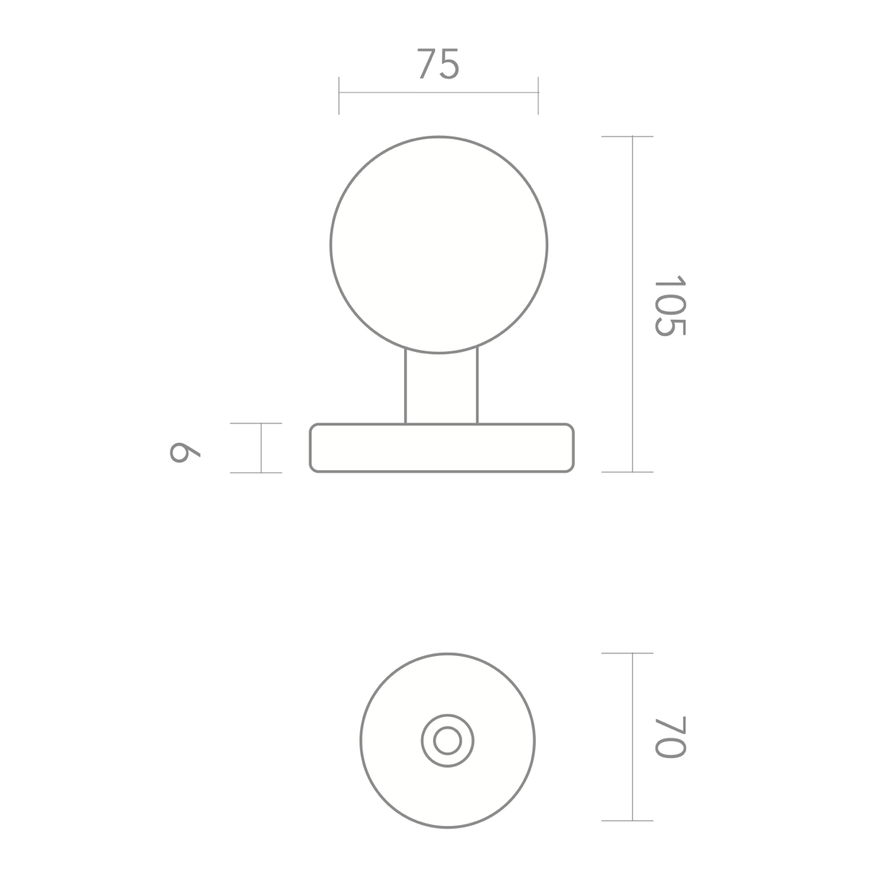 Bouton de porte sphérique rond en acier inoxydable pour portes d'entrée