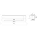 Poignée cuvette rectangulaire Clos noire de 160 mm de hauteur pour portes coulissantes