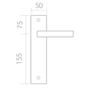 Poignée modèle « 220 » en zamak avec plaque rectangulaire finition noire pour portes