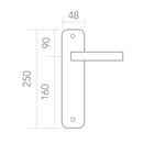 Béquille en zamak modèle '556' avec plaque ovale en finition or satiné pour portes