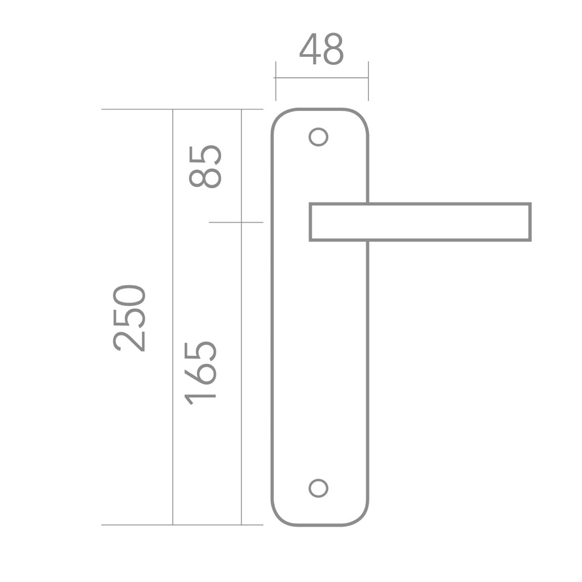 Poignée modèle '250' sur plaque ovale finition nickel satiné pour portes