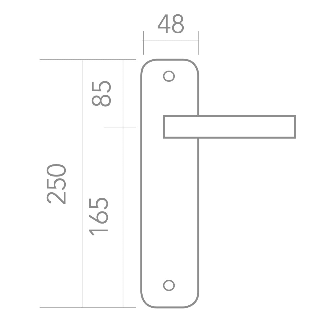 Béquille modèle '240' en zamak avec plaque ovale finition nickel combiné pour portes