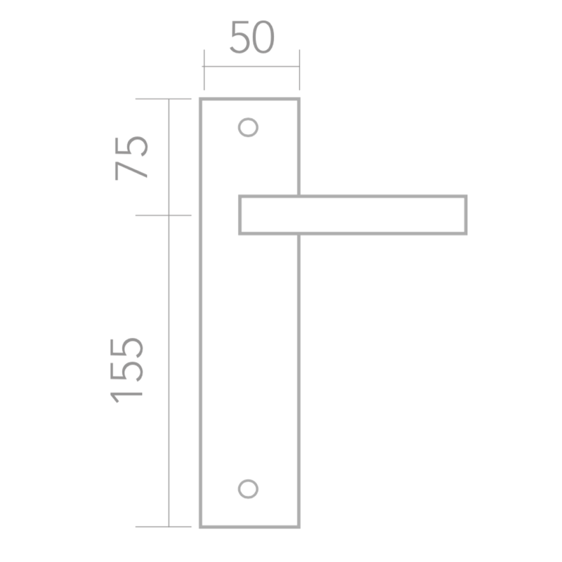 Poignée modèle 559 avec plaque rectangulaire en zamak finition noire pour portes