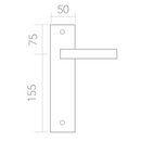 Poignée modèle 559 avec plaque rectangulaire en zamak finition noire pour portes