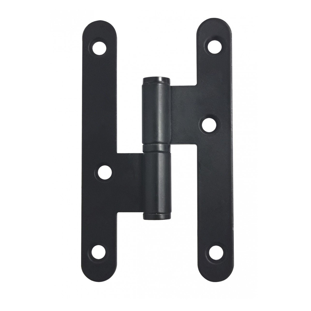 Charnière de porte à bout rond, finition noire sans embout 100 x 57