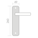 Medidas manilla con placa curva modelo 8201
