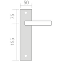 Medidas manilla con placa rectangular modelo 420