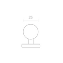 Medidas de Pomito de aluminio para muebles y armarios de 25mm de diámetro