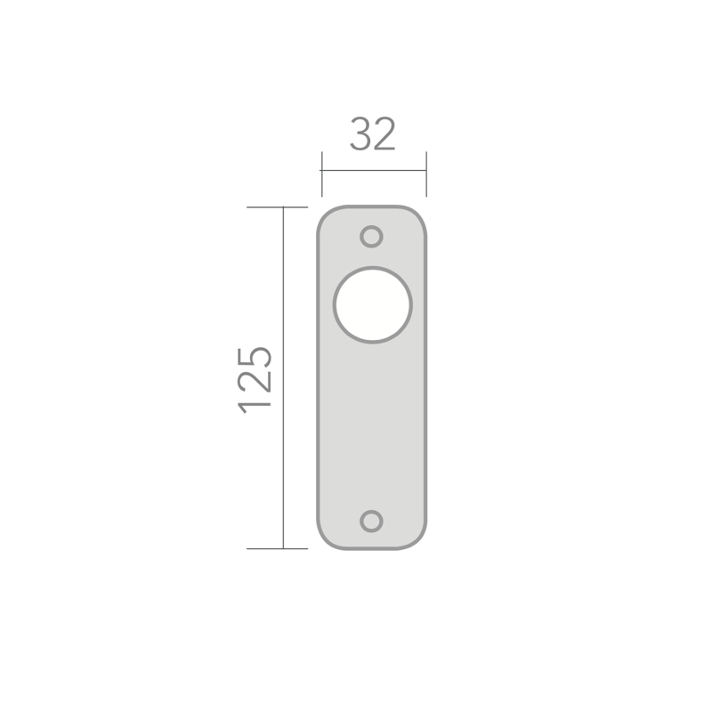 Medidas de Pomo modelo 301 grande acabado cuero de 125mm x 32