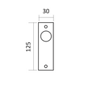 Medidas de Pomo Rectangular acabado negro ideal para muebles y armarios de 125 x 30mm
