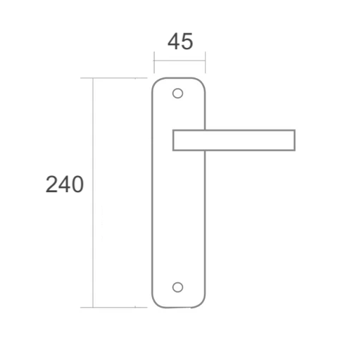 Poignée modèle '130A' vague avec plaque ovale en aluminium pour portes en finition nickel satiné