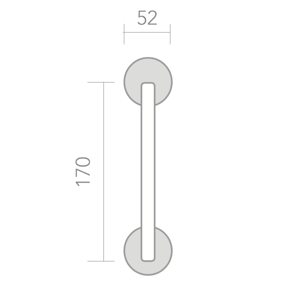 Manillon en aluminium en forme de vague avec finition cuir et rosace ronde modèle 554
