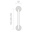 Béquille tubulaire en acier inoxydable avec rosace ronde modèle 034