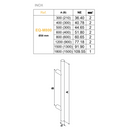 Béquille tubulaire Ø30mm entraxe 800mm hauteur 1000mm inox noir sans rosace pour portes d'entrée