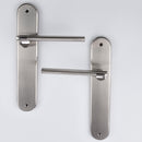 Béquille modèle '240' en zamak avec plaque ovale finition nickel combiné pour portes