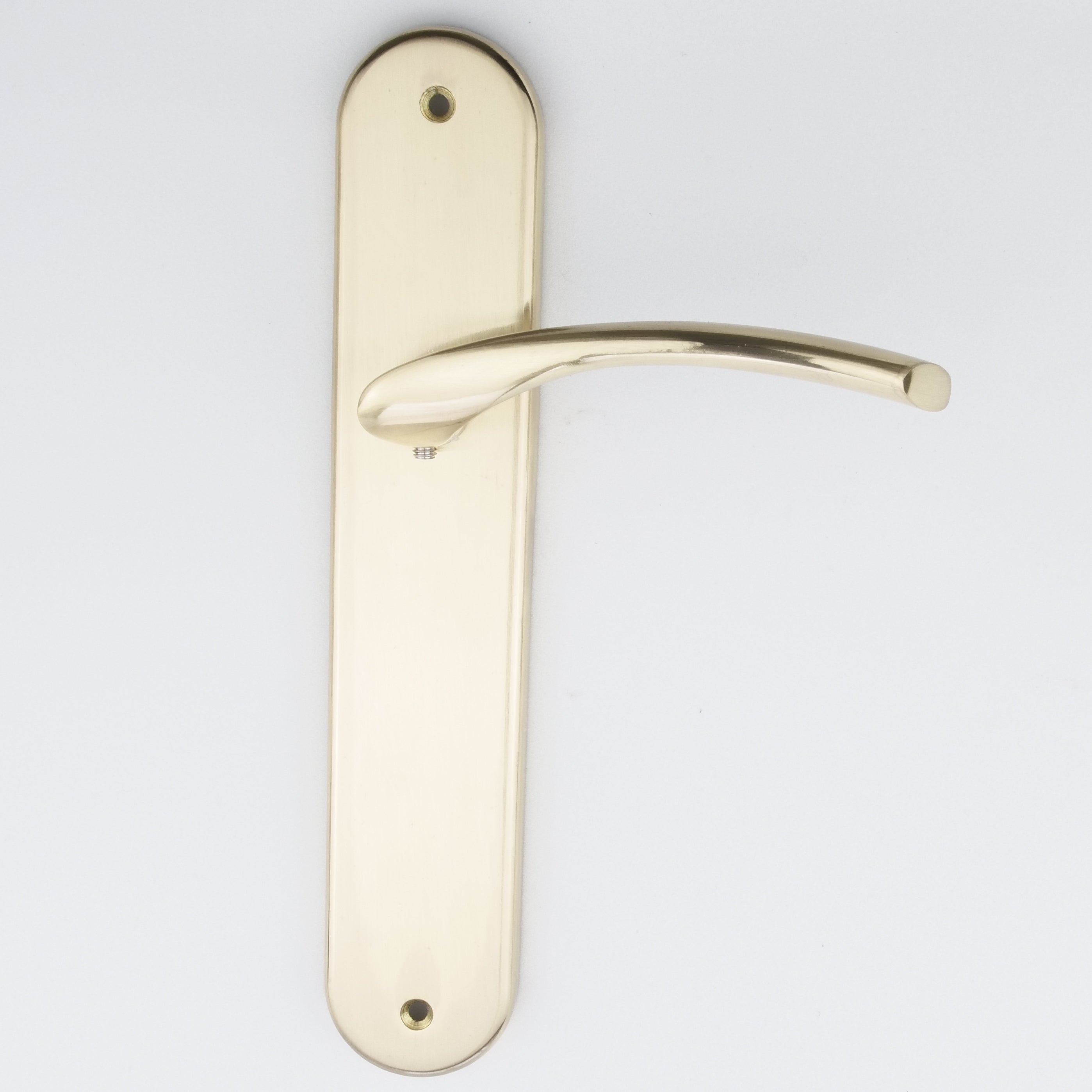 Béquille en zamak modèle '556' avec plaque ovale en finition or satiné pour portes