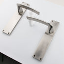 Poignée modèle « 340 » avec plaque rectangulaire pour portes, en zamak finition nickel satiné