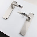 Béquille avec plaque rectangulaire en zamak finition nickel satiné pour portes modèle '208'