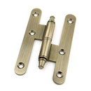 Charnière 100 mm de haut à lame arrondie finition cuir avec embout pour porte