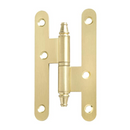 Gond à lame ronde de 100 mm de haut avec embout finition or satiné pour porte
