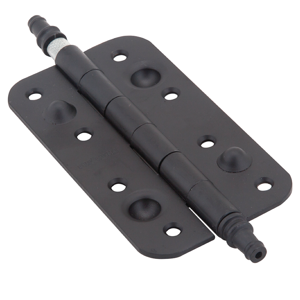 Charnière de sécurité spéciale noire avec extrémité à chant rond pour porte blindée hauteur 150mm