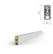 Joint de porte automatique à guillotine à encastrer en aluminium 12x27 mm de 1000 mm pour porte en bois