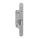 Bouton de porte excentré avec condamnation à 70 mm, finition nickel satiné, chant rond