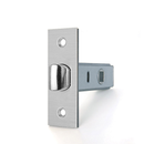 Loquet tubulaire carré en finition nickel satiné, entraxe 60mm
