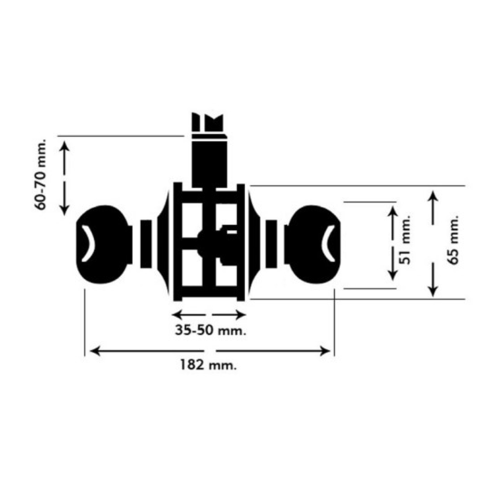 Bouton de porte tournant rond en acier inoxydable modèle 608
