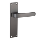 Poignée modèle '710' en zamak avec plaque rectangulaire finition graphite pour portes