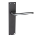 Poignée modèle '810' en zamak avec plaque rectangulaire finition graphite pour portes