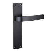 Poignée modèle '710' en zamak avec plaque rectangulaire finition noire pour portes