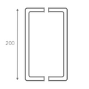 Poignée en acier inoxydable pour porte en verre / bois 200mm modèle ARI120
