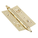 Charnière spéciale de sécurité à angle droit avec butée pour porte blindée finition laiton.