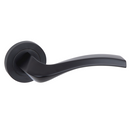 Poignée en aluminium modèle 1027 avec rosace ronde finition noire pour portes