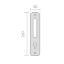 Béquille double sur plaque rectangulaire avec poignée déportée et trou de serrure modèle 8004G