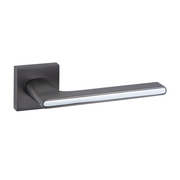 Poignée élégante en zamak modèle 810 avec rosace carrée finition graphite pour portes