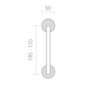 Béquille de porte en aluminium modèle 554 avec rosace ronde finition nickel satiné