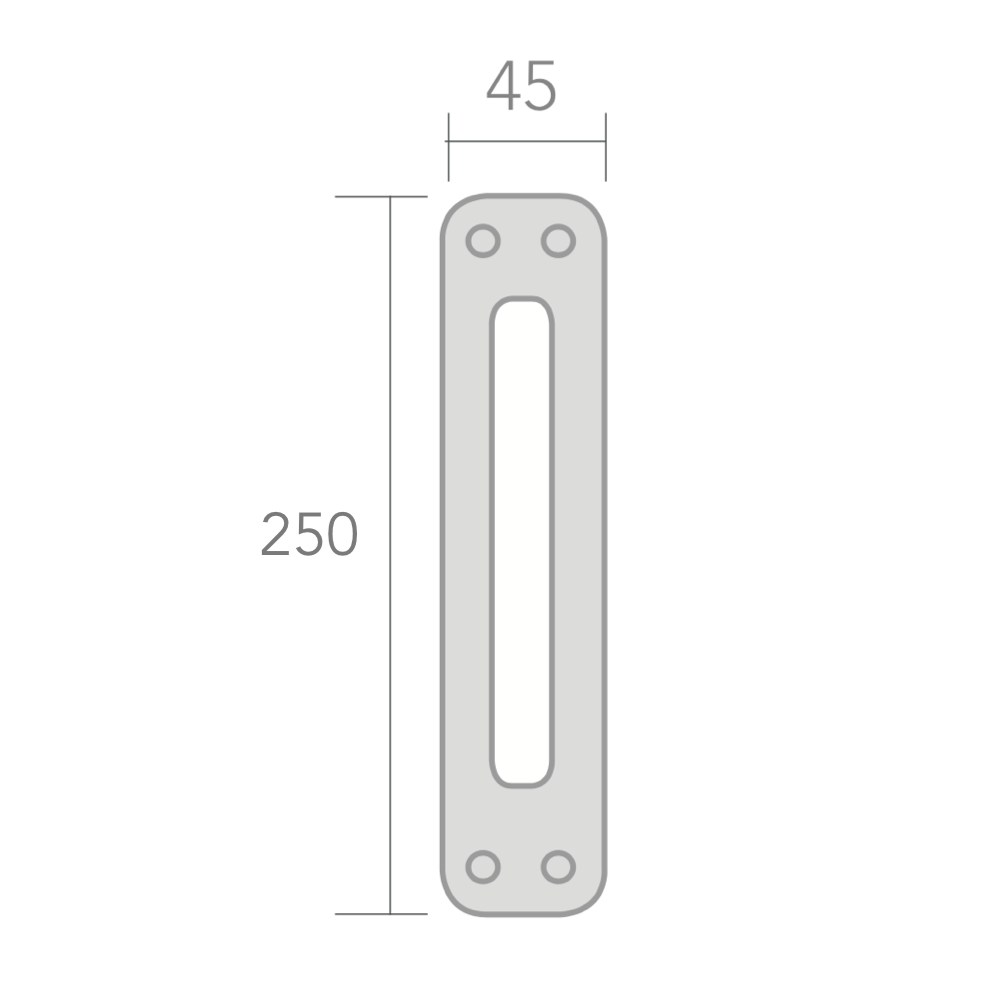 Poignée de porte avec plaque ovale et poignée large en finition poli brillant modèle 6504 pour portes