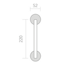 Poignée en zamak finition nickel combinée bicolore avec rosace ronde '324'