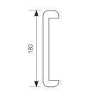 Manillon en zamak finition nickel satiné, sans rosace, pour porte en verre de 170 mm